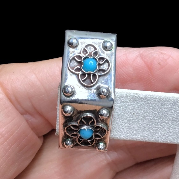 🌺Vintage Taxco Sterling & Turquoise Earrings - Picture 10 of 15